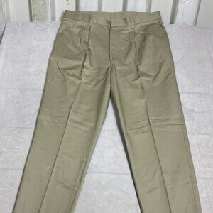 Lee Mens Double Pleat Chino‎ Pants Khaki Wrinkle Free Relaxed Tapered 40x32 NWT